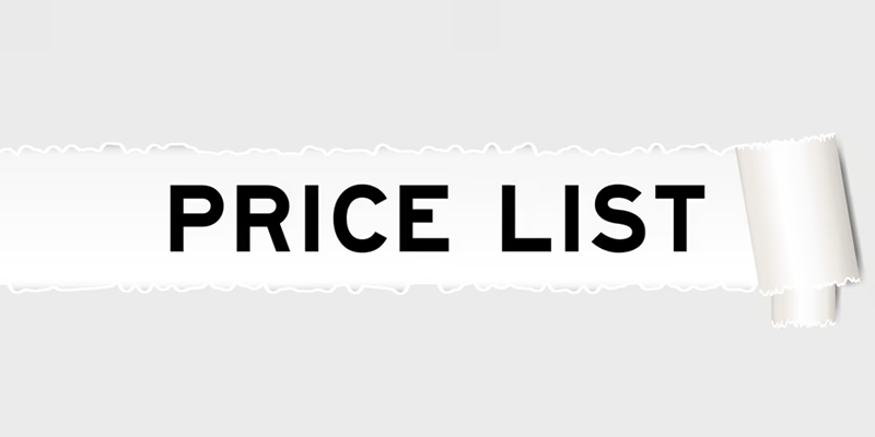 Price List in St Petersburg